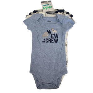 Carter's Child of Mine Boys Bodysuits Rompers Set of 3 Lot Short Sleeved NWT